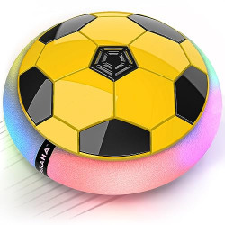 Mirana C-Type USB Rechargeable Battery Powered Hover Football Indoor Floating Hoverball Soccer | Air Football Smart | Original Made in India Fun Toy for Boys and Kids (Yellow)