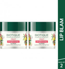 BIOTIQUE Fruit Whitening/Brightening Lip Balm| De-pigmentation Balm |All Skin Types Fruit(Pack of: 2, 24 g)