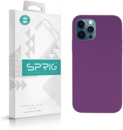 Sprig Liquid Silicone Back Cover for Apple iPhone 12 Pro(Purple, Shock Proof, Silicon, Pack of: 1)