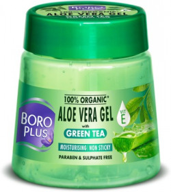 BOROPLUS Aloe Vera Gel with Green tea | 100% Organic for Skin & Hair|Vitamin E(200 ml)