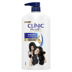 Clinic Plus Strong & Long, Strengthening Shampoo, 1L, for Healthy & Long Hair, with Milk Proteins & Multivitamins