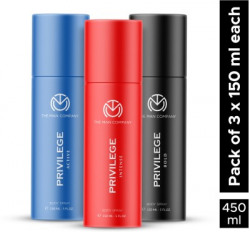 THE MAN COMPANY Privilege Intense, Active & Bold Deodorant Spray - For Men(450 ml, Pack of 3)