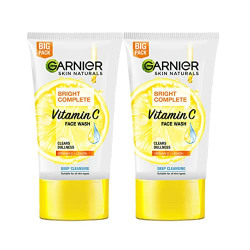 Garnier Skin NaturalsBright Complete Vitamin C Facewash, For Brighter and Glowing Skin - Suitable For all Skin Types - 150g (Pack of 2)