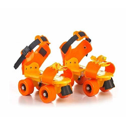 Supreme Deals Designed Roller Adjustable Inline Skating Shoe with Front Break for Unisex Kids (4-12 Years) - Multicolor