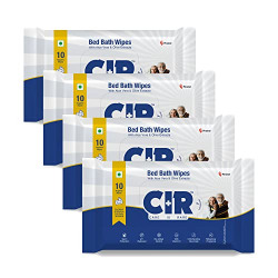 CIR Soft Body Cleansing Wet Bed Bath Wipes for Adults | Body Sponging | Extra Large, 10 Wipes/Pack (Pack of 4), 40 Wipes