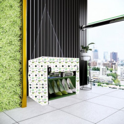 Lyzoo Butterfly Print 2 Layer Collapsible Shoe Rack Plastic Shoe Stand(Green, 2 Shelves, DIY(Do-It-Yourself))