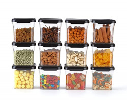 Kitchwell Unbreakable Kitkat Square Plastic Containers Set for Kitchen Storage 600 ML Kitchen Container, Storage Containers, Container Sets, Grocery Container, Air-Tight (600 ML, 3)