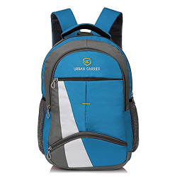 URBAN CARRIER 30 Liters Polyester Water Resistant Heavy Duty | Backpack | College Bag | Laptop Bag for Men & Women (Sky Blue Grey)