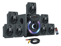 TRONICA Series 7.1 Channel Home Theatre System Bluetooth, USB,FM, SD, RCA Inputs,AUX, LED TV Supported 4 Inch Active Subwoofer, 3 Passive Radiator, Vivid Lights, Wireless Remote