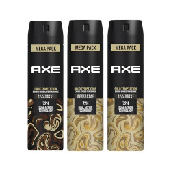 Axe Dark Temptation Long Lasting Deodorant Bodyspray For Men 215 ml & Axe Gold Temptation Long Lasting Deodorant Bodyspray For Men 215 ml(Pack 3)