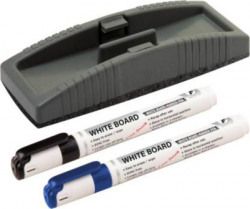 YAJNAS Regular Non Magnetic White Board Duster Whiteboard Eraser for Easy Cleaning of White Board Marker or Chalk Board Writing and 2 Pcs White Board Marker (1 Whiteboard Duster and 2 Marker) Dusters(Black)