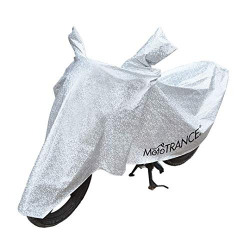 MotoTrance AERO 100% Waterproof Scooty Cover - PiaggioUrban Club (2019) | With Storage Bag | Dust and UV Protection | Soft Cotton Lining | Mirror Pockets | 5-Thread Interlock Stitching | Scooter Cover | Stylish Bike Accessories (Silver)