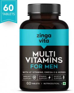 Zingavita Multivitamin Tablets for Men With Vitamins, Omega-3 & Herbs to Enhance Energy(60 Tablets)