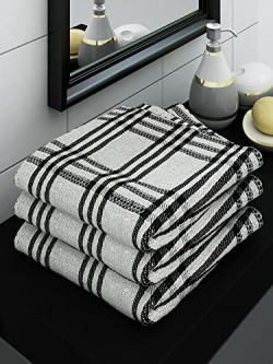 Athom Living Ecosaviour Premium Cotton Bath Towel Alfa Grey (Pack of 3)