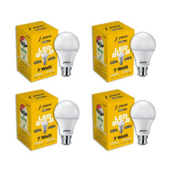 Jaquar Prima 7W B22 LED Bulb | 7 Watt Cool White B22 Base LED Bulb (Pack of 4)