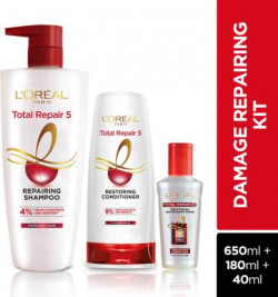 L'Oral Paris Total Repair 5 Shampoo 650ml + Conditioner 180ml + Serum 40ml(3 Items in the set)