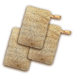 Midazzle 100% Natural Body Scrubber Loofah for Bathing (Rectangle) (Pack of 3)