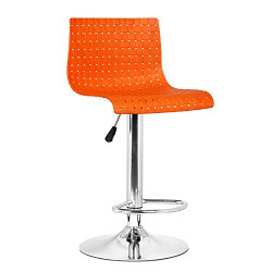 Da URBAN Presho Height Adjustable & Revolving Bar Stool/Kitchen Chair/Cafetaria Chair Orange (1 Pc)