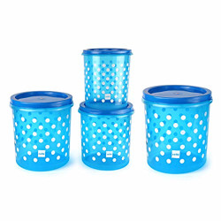 Cello Hi Fresh Safe Plastic Jumbo Container, 4 PC(Capacity - 5ltrs, 7ltrs, 10ltrs & 15ltrs), Blue