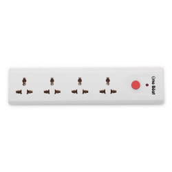 One Beat Extension Board with 4 Socket and 2 Meter Power Cord, Power Load 10 AMP, Fuse Protection (4 Socket)