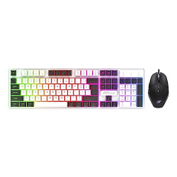 Ant Value KK1002 Wired Gaming Keyboard & Mouse Combo, 104 Silent keys, Backlit Rainbow LED Keyboard & 3200 DPI RGB Gaming Mouse for PC/Laptop