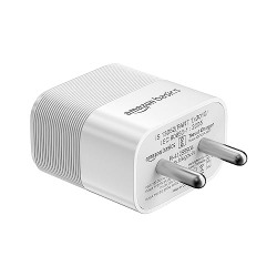Amazon Basics 35W Wall Charger,Dual Port with USB C and USB A Fast Charging Adapter,for iPhones,Ipads,Android Phones,Tablets,GPS Devices,Macbooks,Nexus Devices,White