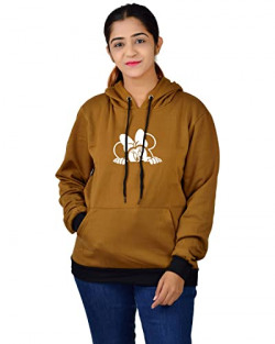 More & More Women's Fleece Neck Hooded Sweatshirt (Mini Hoodie Brown