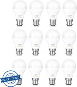 PHILIPS 7 W Round B22 LED Bulb(Yellow, Pack of 12)