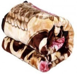 LA VERNE Floral Double Mink Blanket for Heavy Winter(Woollen Blend, Multi 2)