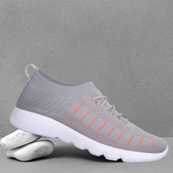 SP-22509-Zebra L.Grey Orange Casuals For Men(Grey, Orange)