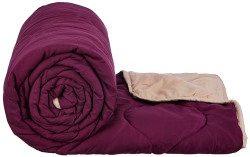 Amazon Brand - Solimo Microfibre Reversible Double Bed Comforter/Quilt/AC Blanket|Sandy Beige & Plum Purple|120 GSM