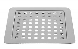 Marcoware SS Square Bathroom Flat Cut Floor Drain, 5 X 5 Inches, Polished Finish, Chrome