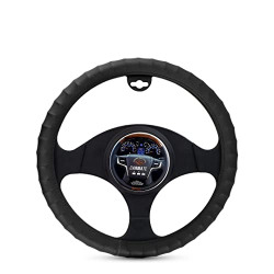 CARMATE Car Steering Cover Finger Grip for Maruti Gypsy (Medium Black)