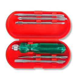 GIZMO Screw Driver Tool Set Kit 5 Piece, Multi Purpose Tools Screwdriver With Tester, Screwdriver Set, Screwdriver Set For Home, Screwdrivers 2 Pieces Slotted, 1 Piece Poker & 2 Pieces Phillips Point