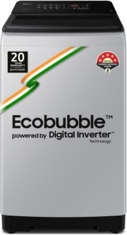 SAMSUNG 8 kg 5 star, Ecobubble, Digital Inverter, Fully Automatic Top Load Washing Machine Grey(WA80BG4441BGTL)