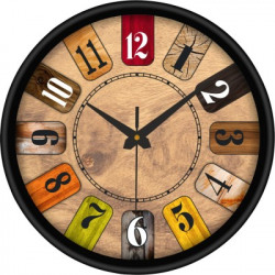 skmultistoreworld Analog 27 cm X 27 cm Wall Clock(Black, With Glass, Standard)