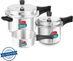 Pigeon by Stovekraft Special Combo 2 L, 3 L, 5 L Induction Bottom Pressure Cooker(Aluminium)