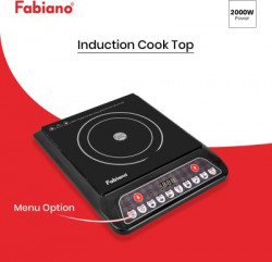 Fabiano 2000 Watt Induction Cooktop with Push Button and Crystal Glass Plate Induction Cooktop(Black, Push Button)