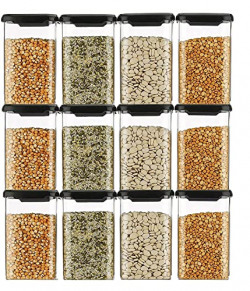 Homemet Plastic Air Tight Containers For Kitchen Organizer Storage Set 1100ML | Kitchen Accessories Items | Grocery Container & Container Set (6)