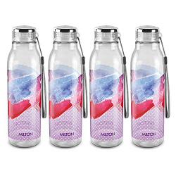 MILTON Helix 1000 Pet Water Bottle, Set of 4, 1 Litre Each, Purple | BPA Free | 100% Leak Proof | Office Bottle | Gym Bottle | Home | Kitchen | Travel Bottle | Hiking | Treking Bottle