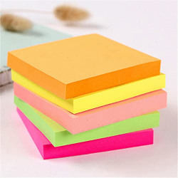 GLUN 400Pcs Super Sticky Note Pad, Plain Notes for Lists and Longer Notes, 2 Times Sticking Power in Bright Neon Colors Size 3X3 inch (1)