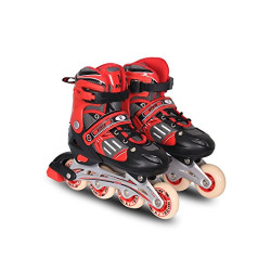 Viva Adjustable Inline Skates with Different Wheel Size Roller Inline Skates for All Boys and Girls (Xtra Small (12-1 UK), 68MM - Wheel Size)