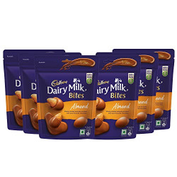 Cadbury Dairy Milk Bites - Almond, Roasted & Chocolate Coated, Rich & Luscious Dessert, 40 g - Pack of 6