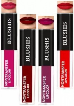 BLUSHIS Super Stay Sensational Forever Liquid Lipsticks Combo of 4 pc(Multicolour, 16 ml)