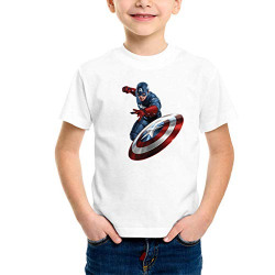 More & More Unisex-Child Regular Fit Shield Caption Printed Tshirt (Shield Caption White (7-8 Years)_White_7 Years-8 Years)