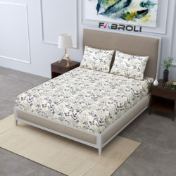 Fabroli 300 TC Microfiber Double Printed Flat Bedsheet(Pack of 1, ME 14 GREY)