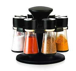 V K Enterprise 8Pcs Revolving Spicy Spice Rack 1 Piece Condiment Set (Plastic)