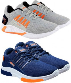 BRUTON Combo Pack Of 2 Mens Casual Shoes Sneakers For Men(Grey, Blue, White)