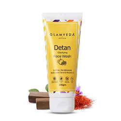 Glamveda Detan Face Wash | Gel To Foam Cleanser | Clears Tanning & Pigmentation | Paraben & SLS free| 100gm
