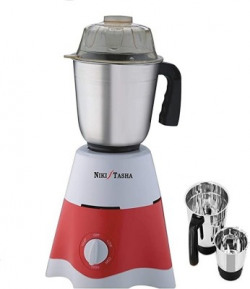 NIKI TASHA 500-Watt Mixer Grinder with 2 Jars, (RED and White) N-2 500 Mixer Grinder (2 Jars, Red, White)